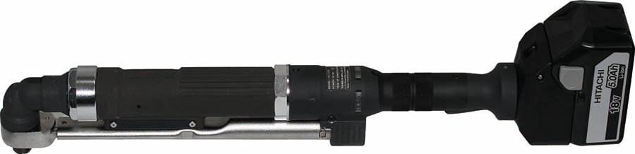 HAC100N battery-operated semi-automatic electric torque wrench (* Note: Shown attached to optional large-capacity battery)